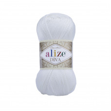 Farbe 55 weiss - ALIZE Diva Uni Microfaser 100g